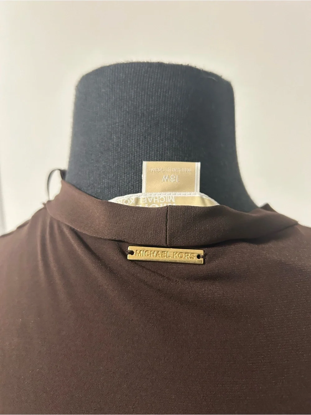Michael Kors Brown Maxi Dress with Wrap Tie